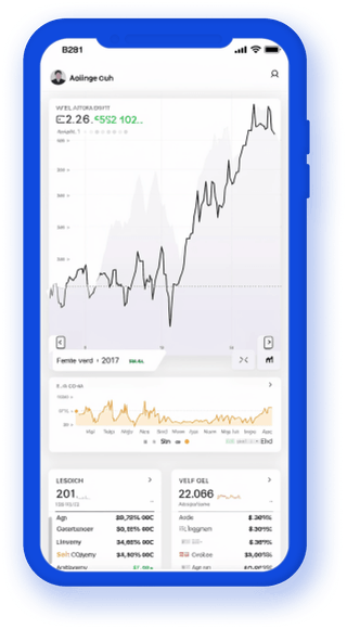 Real-time cryptostatistieken weergegeven in een mobiele portfoliotracker